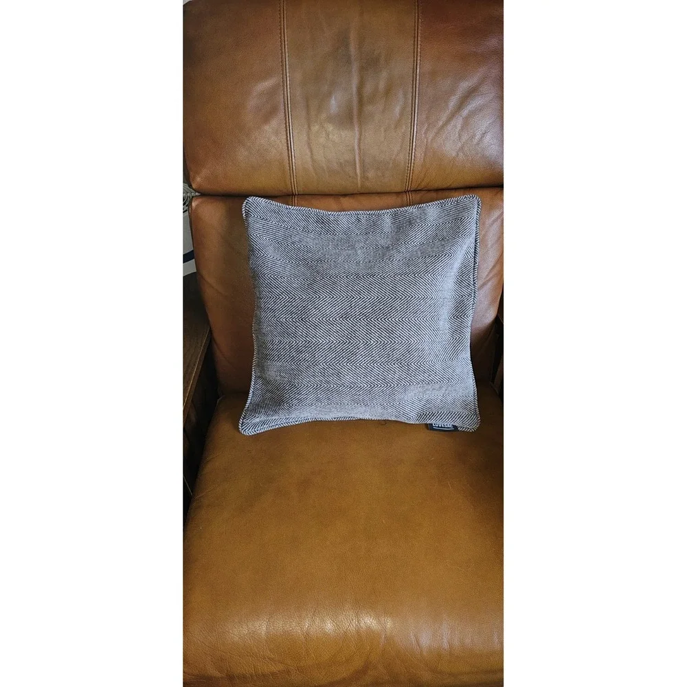 LoveSac Sectional PILLOW -COVER ONLY- Dual-Sided‎ Linen Blend/Tweed Herringbone